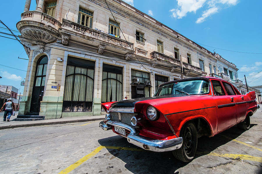 Old Red Car, Cienfuegos. Cuba. Photograph by Lie Yim