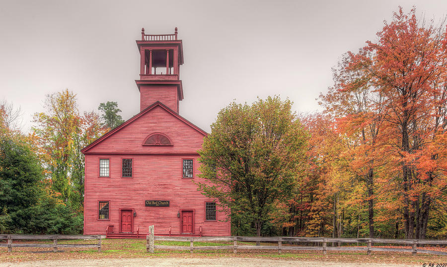 Old Red Church Autumn Photograph by Richard Bean