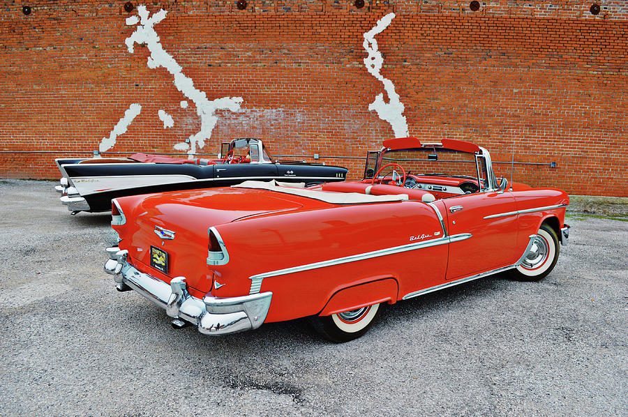 Old Red Classic Bel Air Convertible Car Side View Photograph by Gaby Ethington