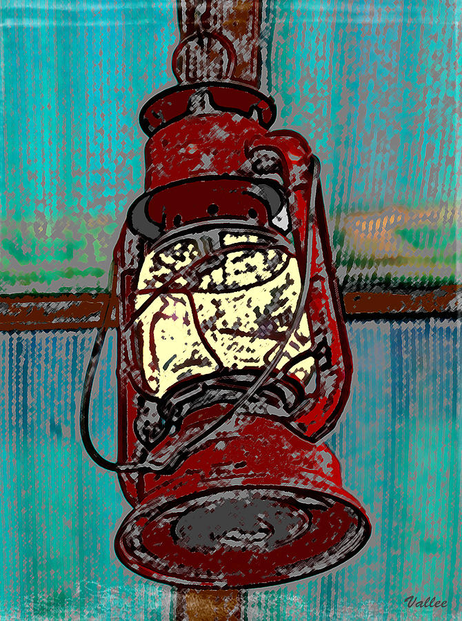 Old Red Lantern Digital Art by Vallee Johnson