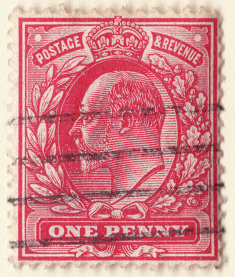 Old red penny British postage stamp Photograph by Philip Openshaw