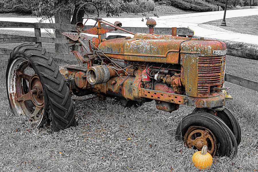 Old Red Tractor  Photograph by David Morehead