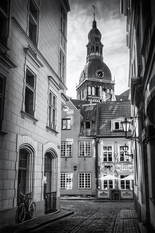 Old Riga Black and White  Photograph by Carol Japp