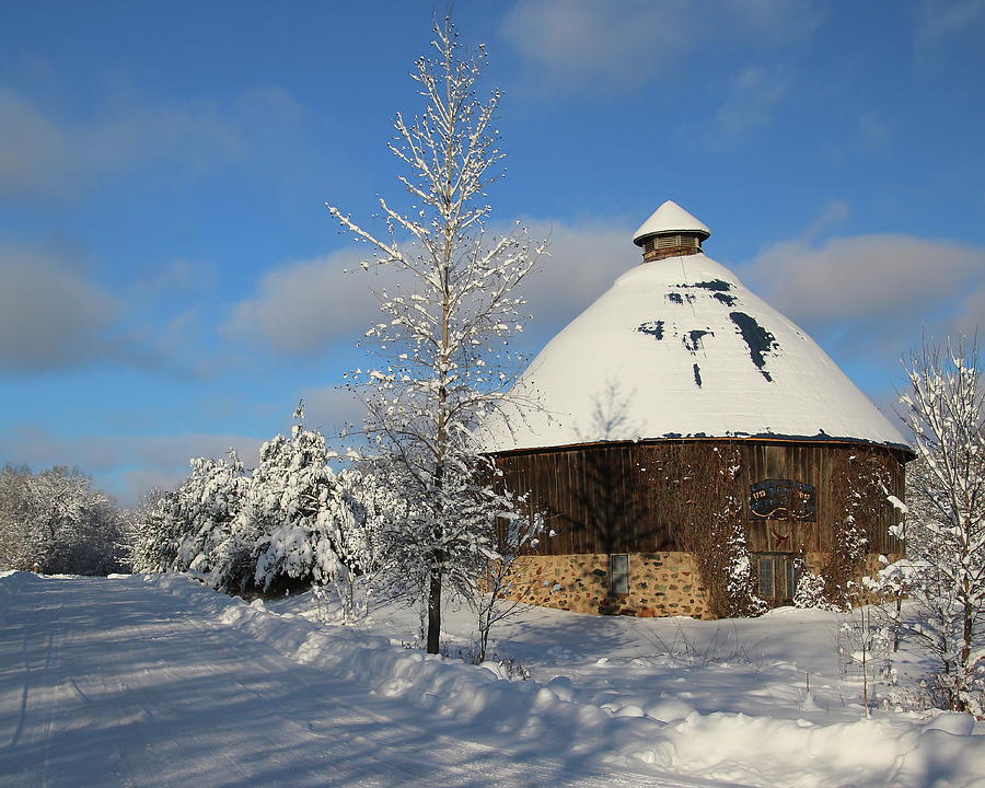 Old Round Barn In Winter Photograph By Arvin Miner Fine Art America