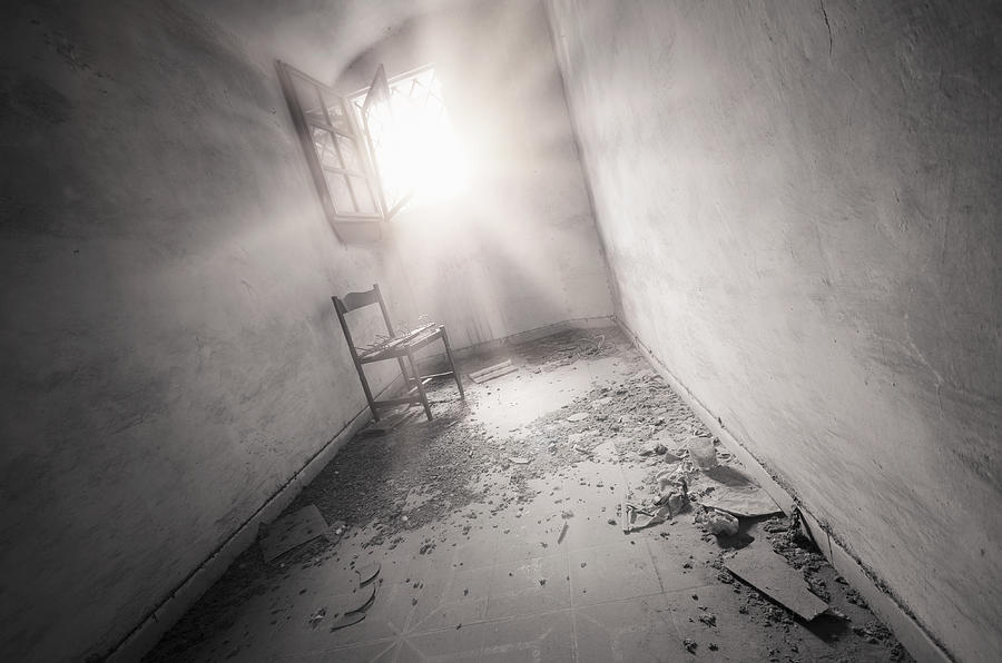 Old ruined abandonated prison cells interior Photograph by Franckreporter