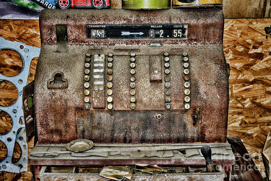 Paul Ward Photograph - Old rusty cash register  by Paul Ward