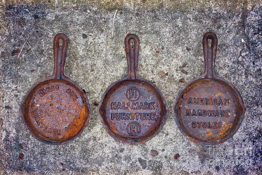 Old Rusty Cast Iron Skillets Photograph