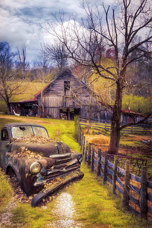 Old Rusty on the Farm in Autumn Photograph by Debra and Dave Vanderlaan