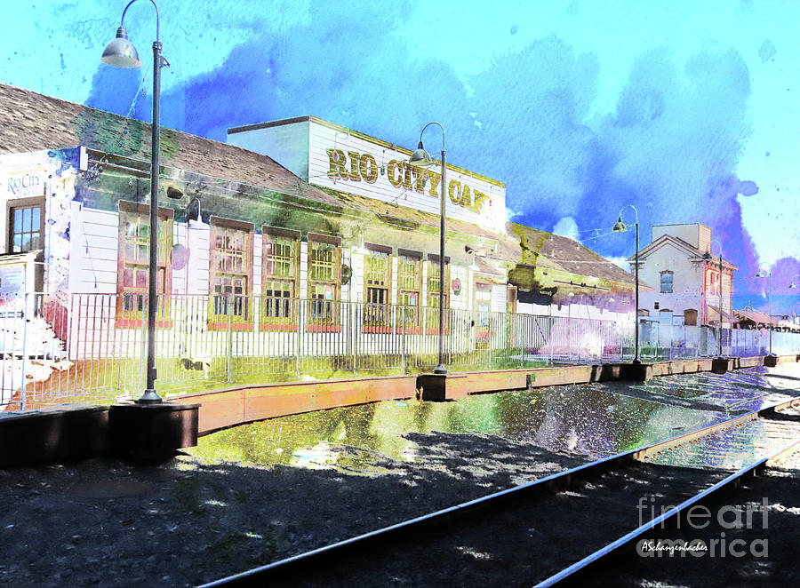 Old Sacramento Waterfront Train Depot Digital Art by Aurelia Schanzenbacher
