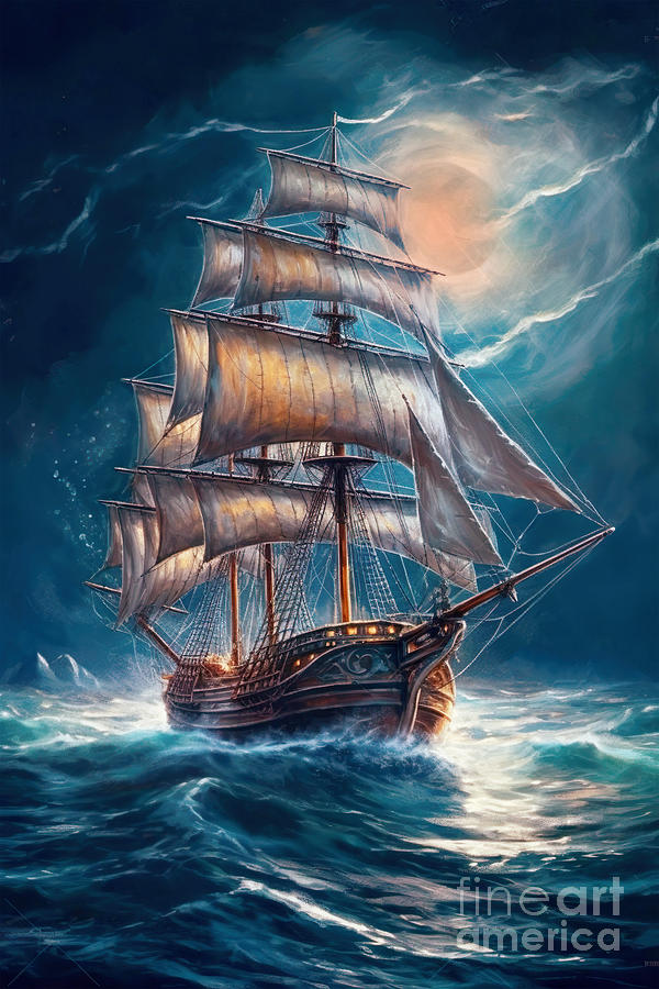 Old Sailing Ship Digital Art by Mark Ashkenazi - Pixels