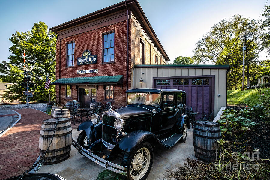 Old Salt House and Antique Car Photograph by Shelia Hunt