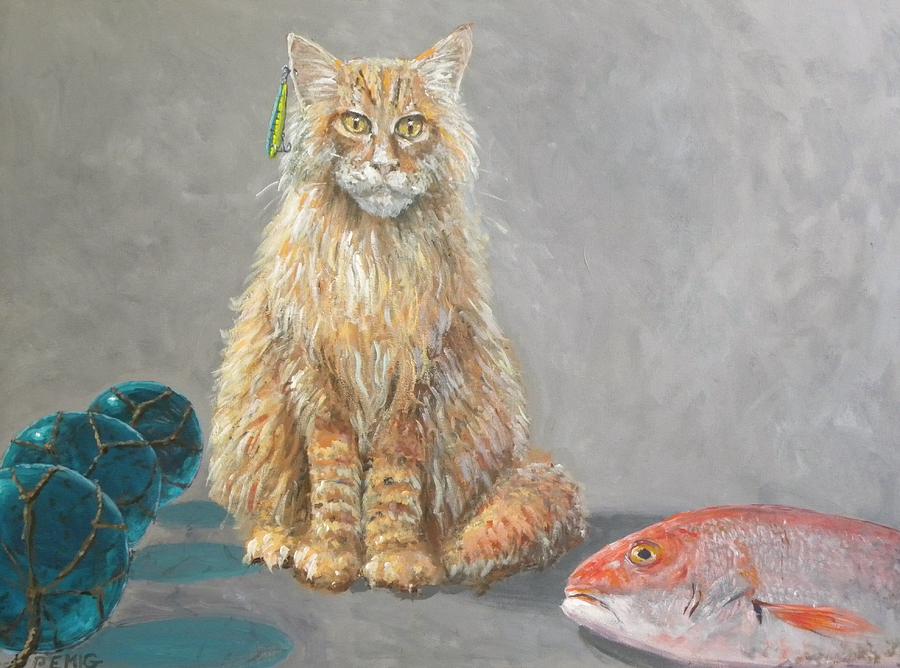 Cat Painting - Old Salt the fisher cat by Paul Emig Cat Painting - Old Salt the fisher cat by Paul Emig