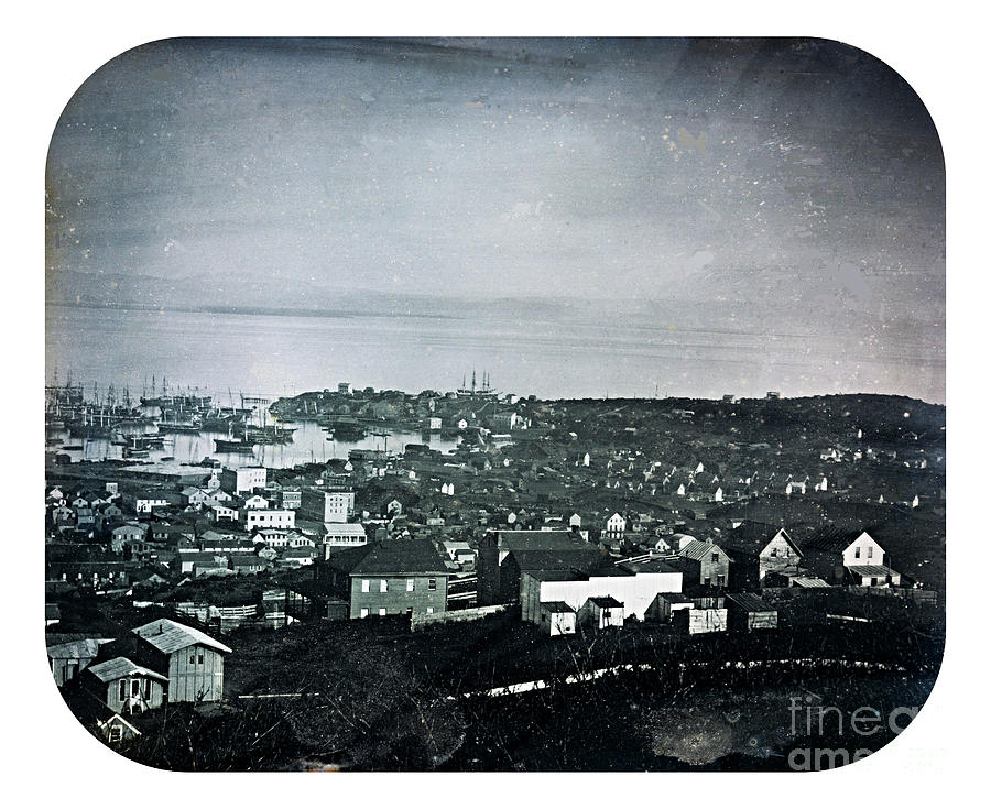 Old San Francisco and Bay One of the Earliest Known SF Photographic Views circa 1840 Daguerreotype Photograph by Peter Ogden