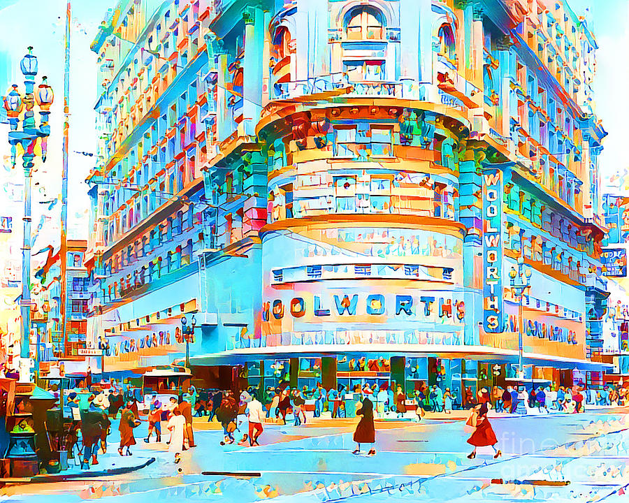 Old San Francisco Market Street Woolworths Flood Building in Vogue Esprit Colors 20200521 Photograph by Wingsdomain Art and Photography