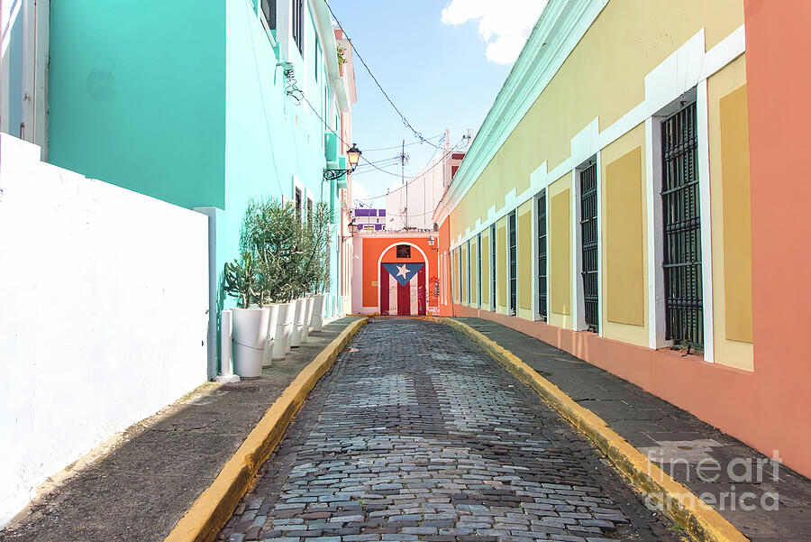 Old San Juan, Puerto Rican Flag Alley Photograph by Jeff Saunders Old San Juan, Puerto Rican Flag Alley Photograph by Jeff Saunders