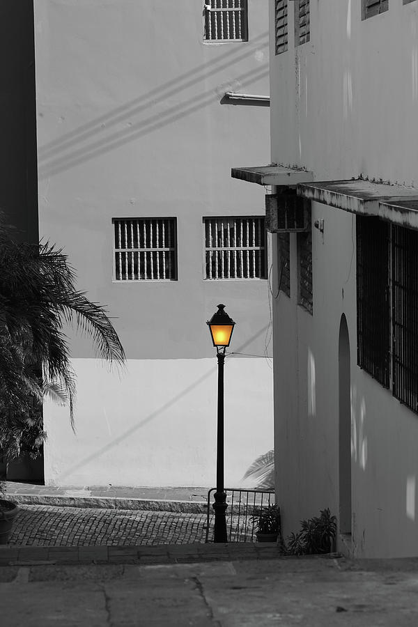 Old San Juan Street lamp 2 Photograph by Richard Reeve