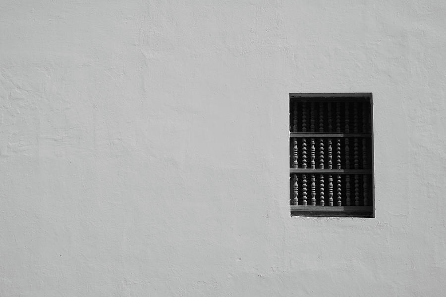 Old San Juan Window in the Wall in BW Photograph by Richard Reeve