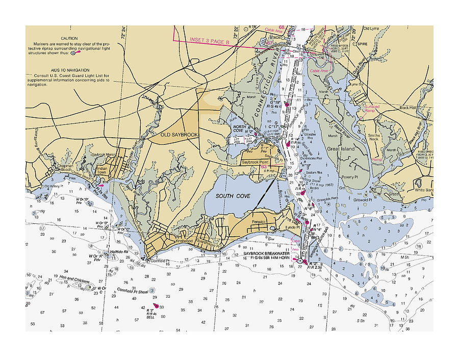 Old Saybrook Custom Chart Digital Art by Nautical Chartworks By Paul 