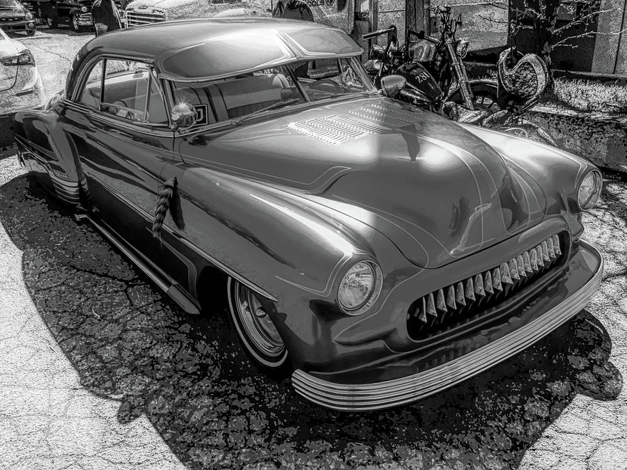 Old School 1950 Chevy Custom Car Bw Photograph by DK Digital | Fine Art ...