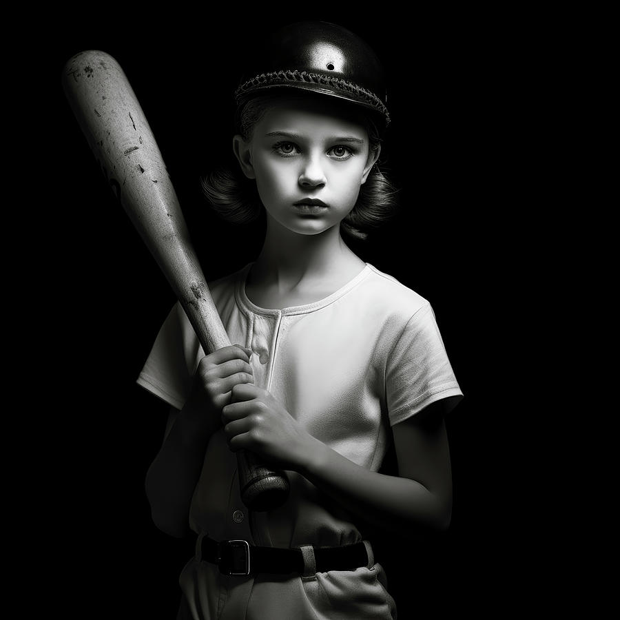 Old-school Baseball Player Digital Art