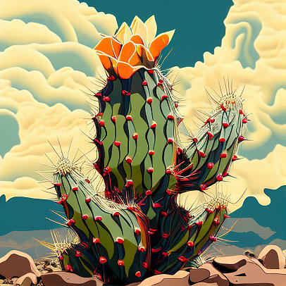 Old School Cactus Digital Art by Mick Logan - Fine Art America