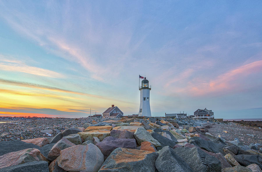 Old Scituate Light Sunset Photography Photograph by Juergen Roth