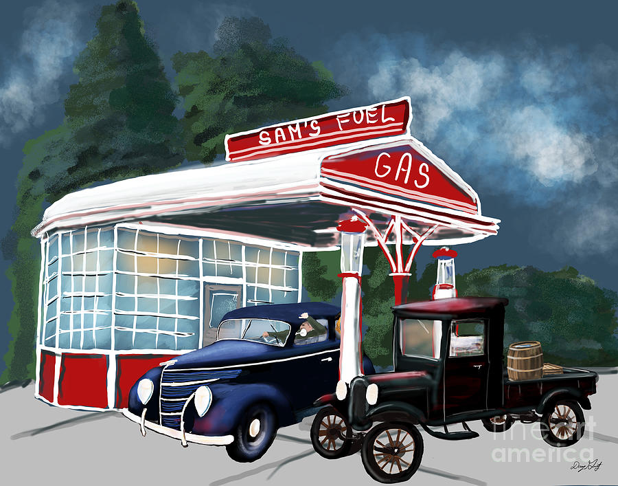 Old Service Station Digital Art by Doug Gist