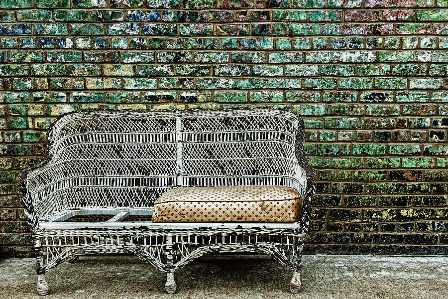 Old Settee With One Cushion Photograph by Mike Schaffner
