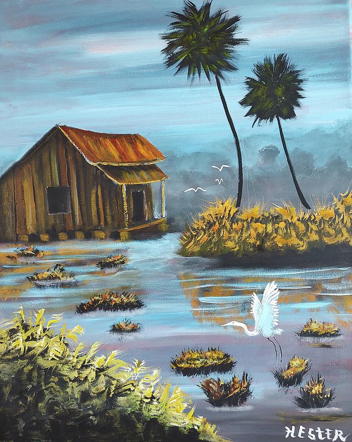 Old shack Florida backcountry backwaters abandoned Painting by Don ...