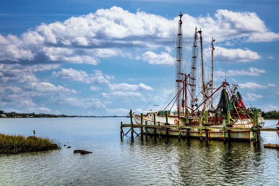 Old Shrimp Boats in the Harbor Photograph by Debra and Dave Vanderlaan