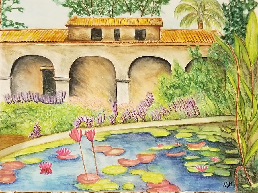 Old Spanish Mission Painting by Monica Habib