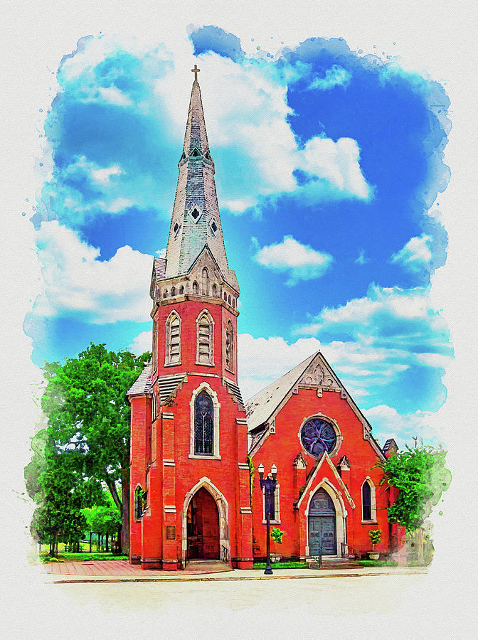 Old St. Andrews Event Venue in Jacksonville, Florida - watercolor painting Digital Art by Nicko Prints
