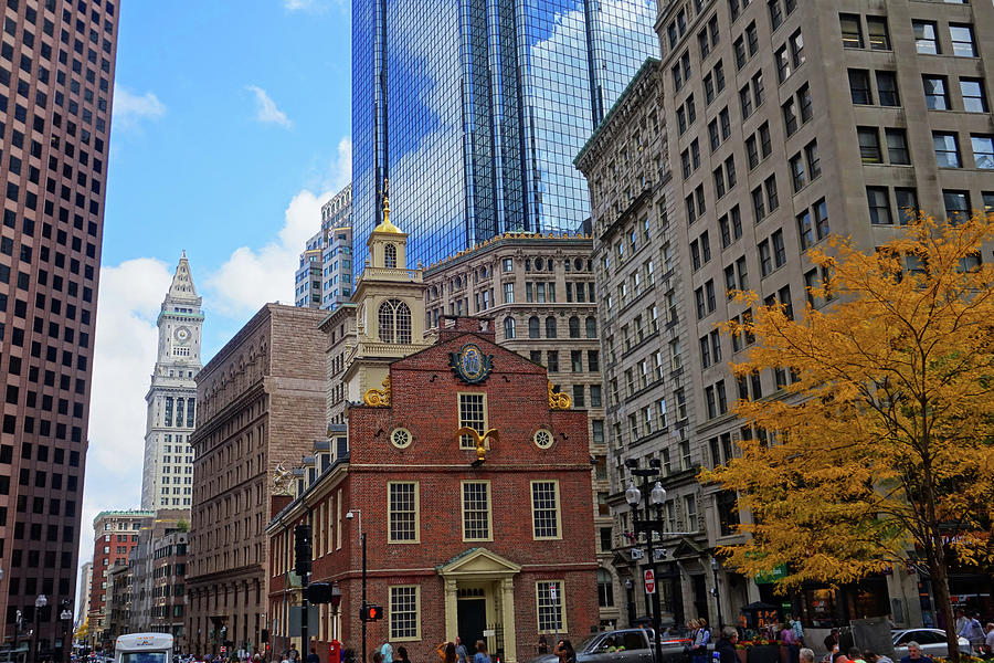 Old State House Boston Massachusetts Fall Tree Photograph by Toby McGuire