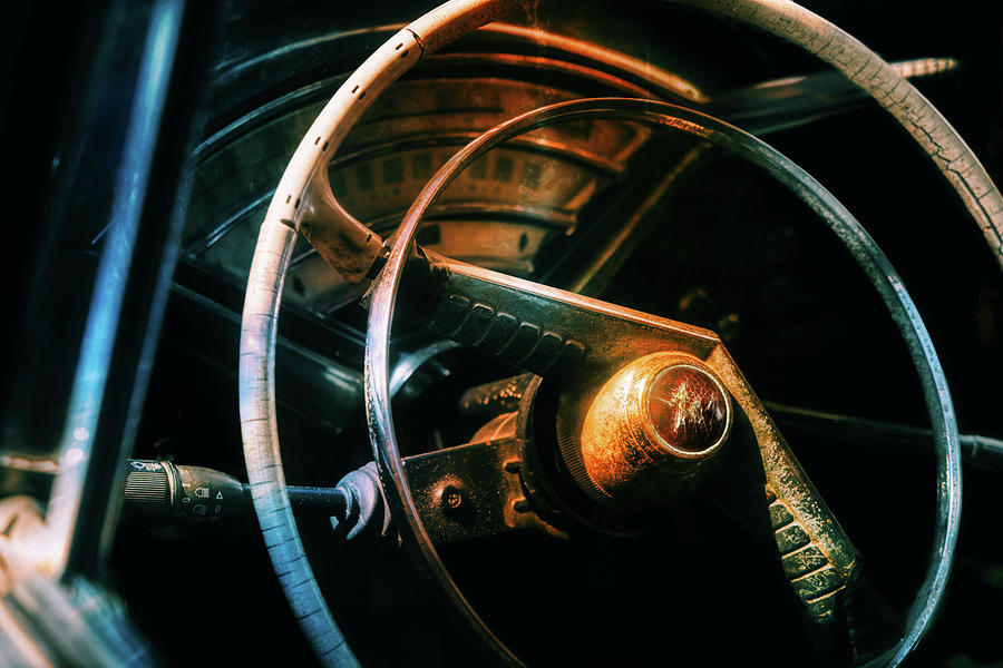 Old steering wheel Photograph by Micah Offman