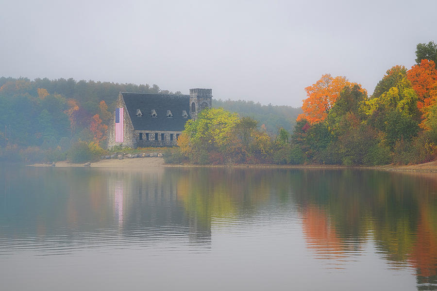 Old Stone Church in the Mist Photograph by Penny Polakoff