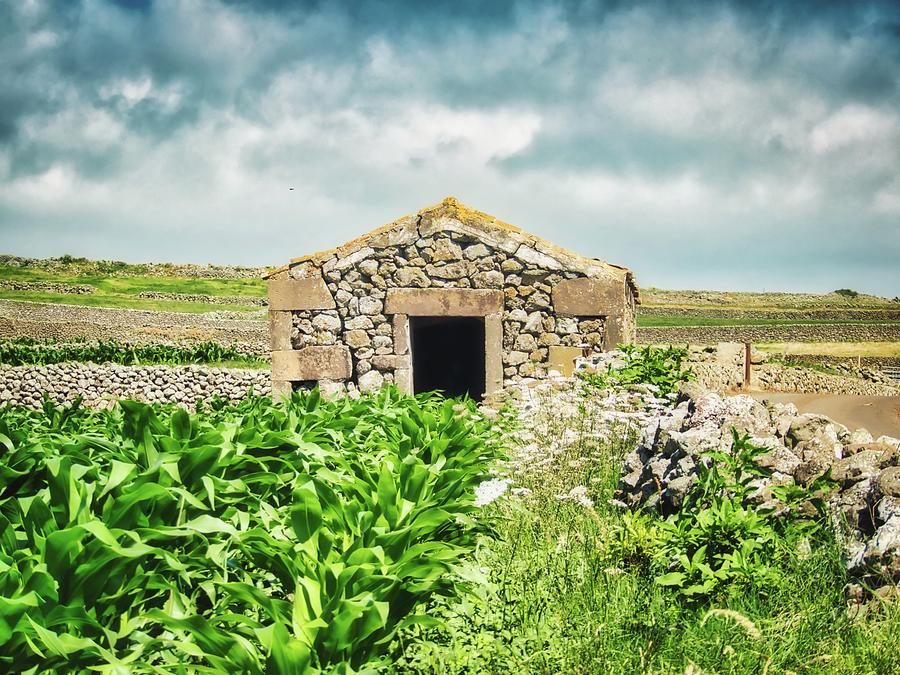 Old Stone Shed in Azores Farmlands Photograph by Marco Sales