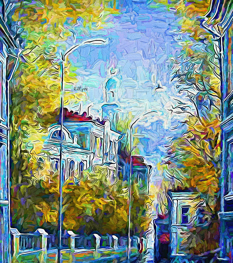 Old street 6 Painting by Nenad Vasic