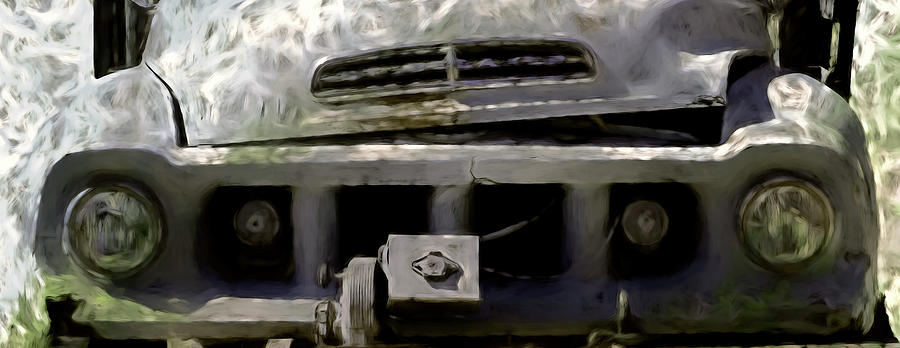Old Studebaker Truck Front End Digital Art by Cathy Anderson