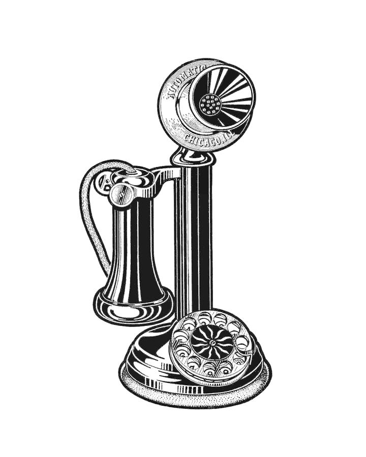 Vintage Digital Art - Old Telephone by Madame Memento