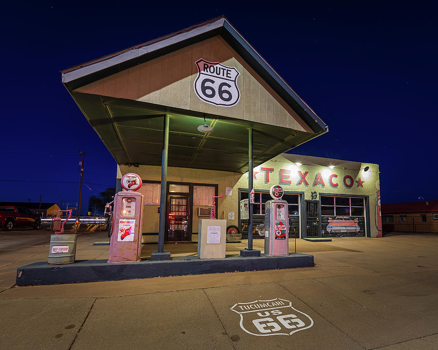 Old Texaco Station on Route 66 Photograph by Tim Stanley
