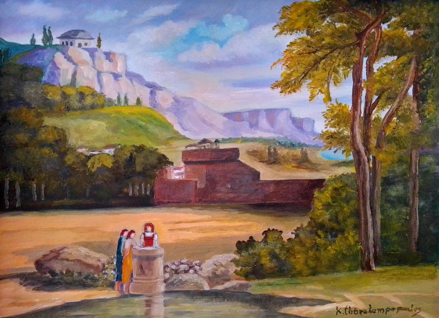 Old Time Activities Painting by Konstantinos Charalampopoulos