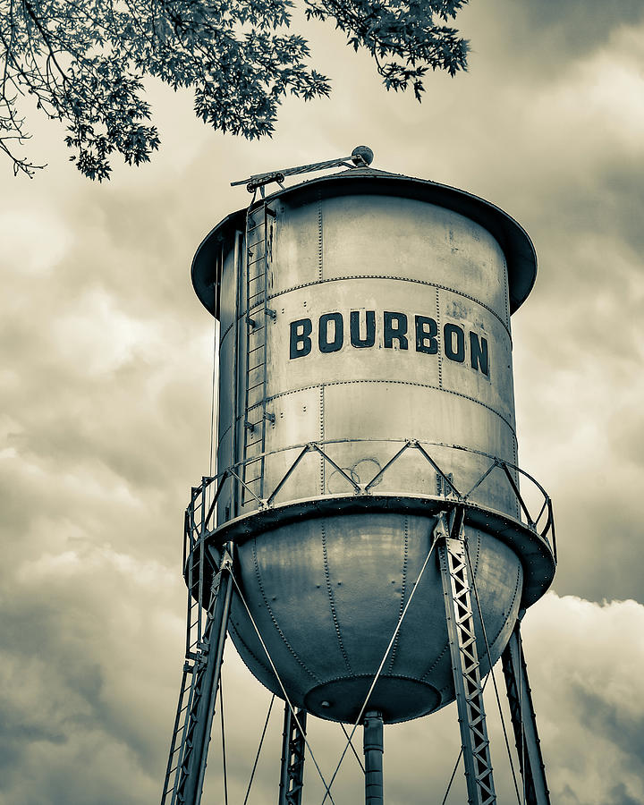 Old Time Bourbon Tower - Sepia Photograph by Gregory Ballos