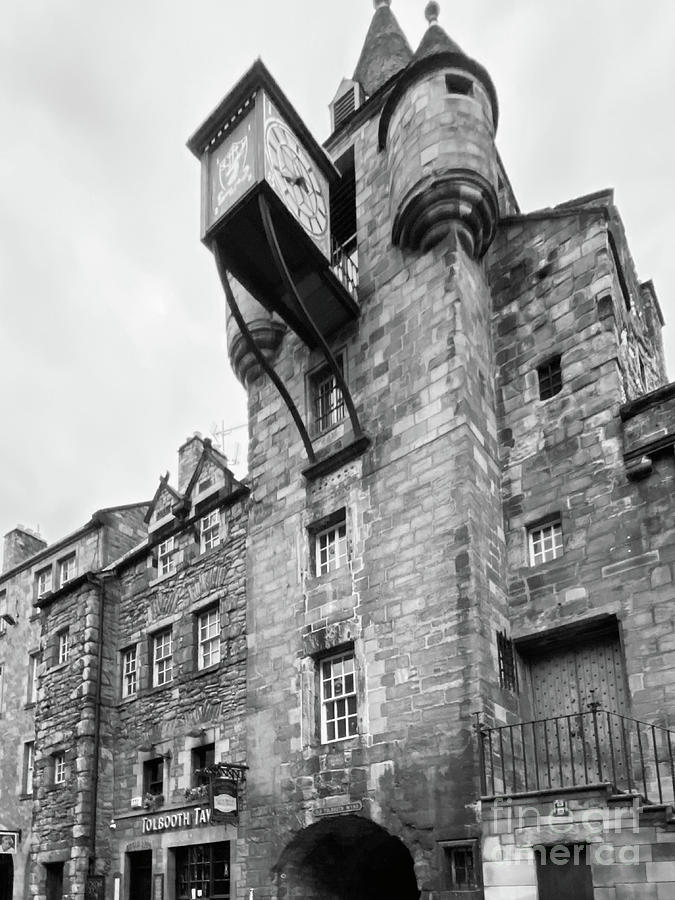 Old Tollbooth Canongate Royal Mile Edinburgh In Mono Photograph