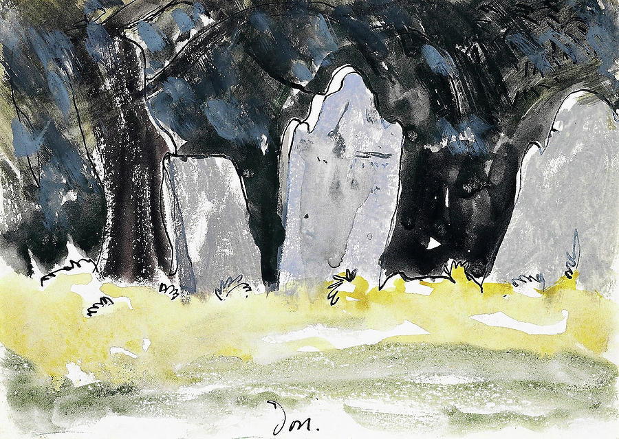 Old Tombstones Digital Remastered Edition Painting by Arthur