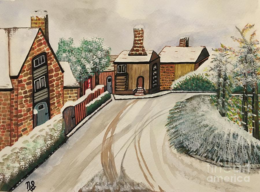 Old Town in Winter Painting by Nina Silver