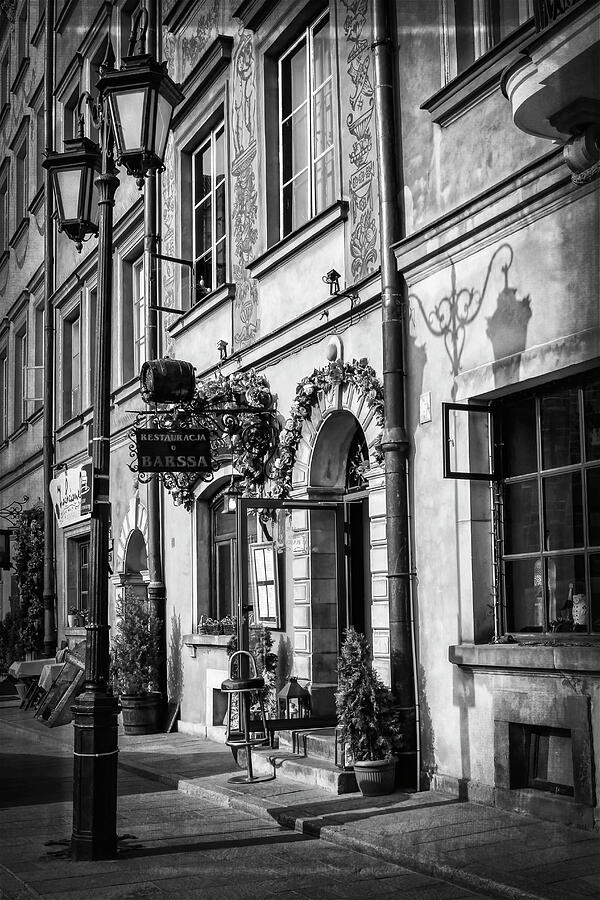 Old Town Market Square Warsaw Poland Black And White Photograph