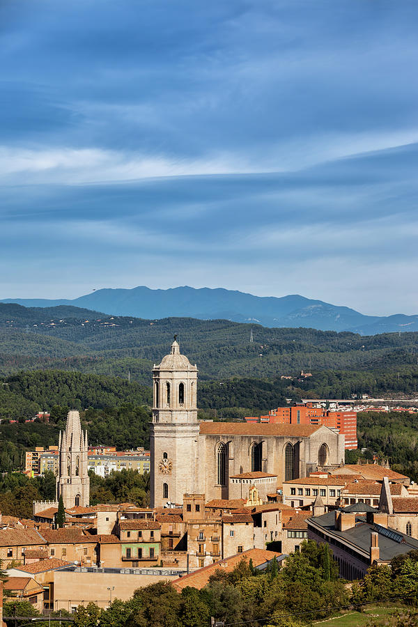Old Town Of Girona City With Cathedral In Spain Photograph by Artur Bogacki