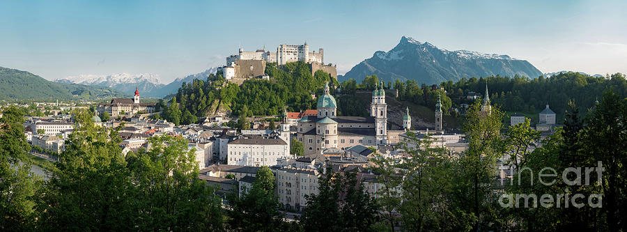 Wolfgang Amadeus Mozart Photograph - Old town of Salzburg in summer by JR Photography