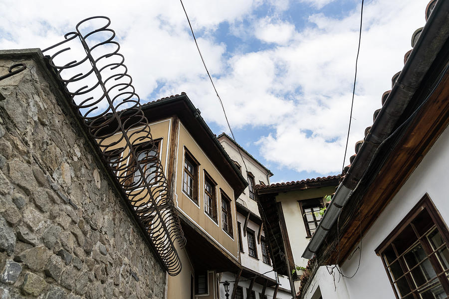 Old Town Plovdiv - Splendid Curly Fence and Classic Oriel Windows Photograph by Georgia Mizuleva