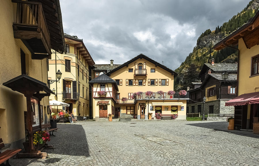 Old town square of Gressoney Saint Jean in Valle dAosta, Italy Photograph by Smartshots International